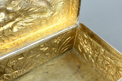 Lot 2063 - A Chinese silver ‘dragon’ box with hinged...
