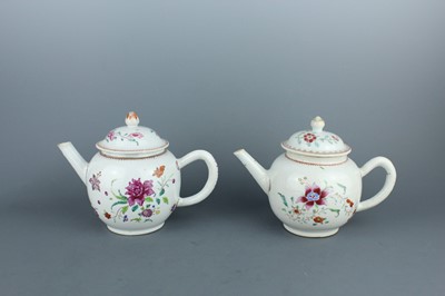 Lot 2149 - A pair of Chinese famille rose teapots, Qing...