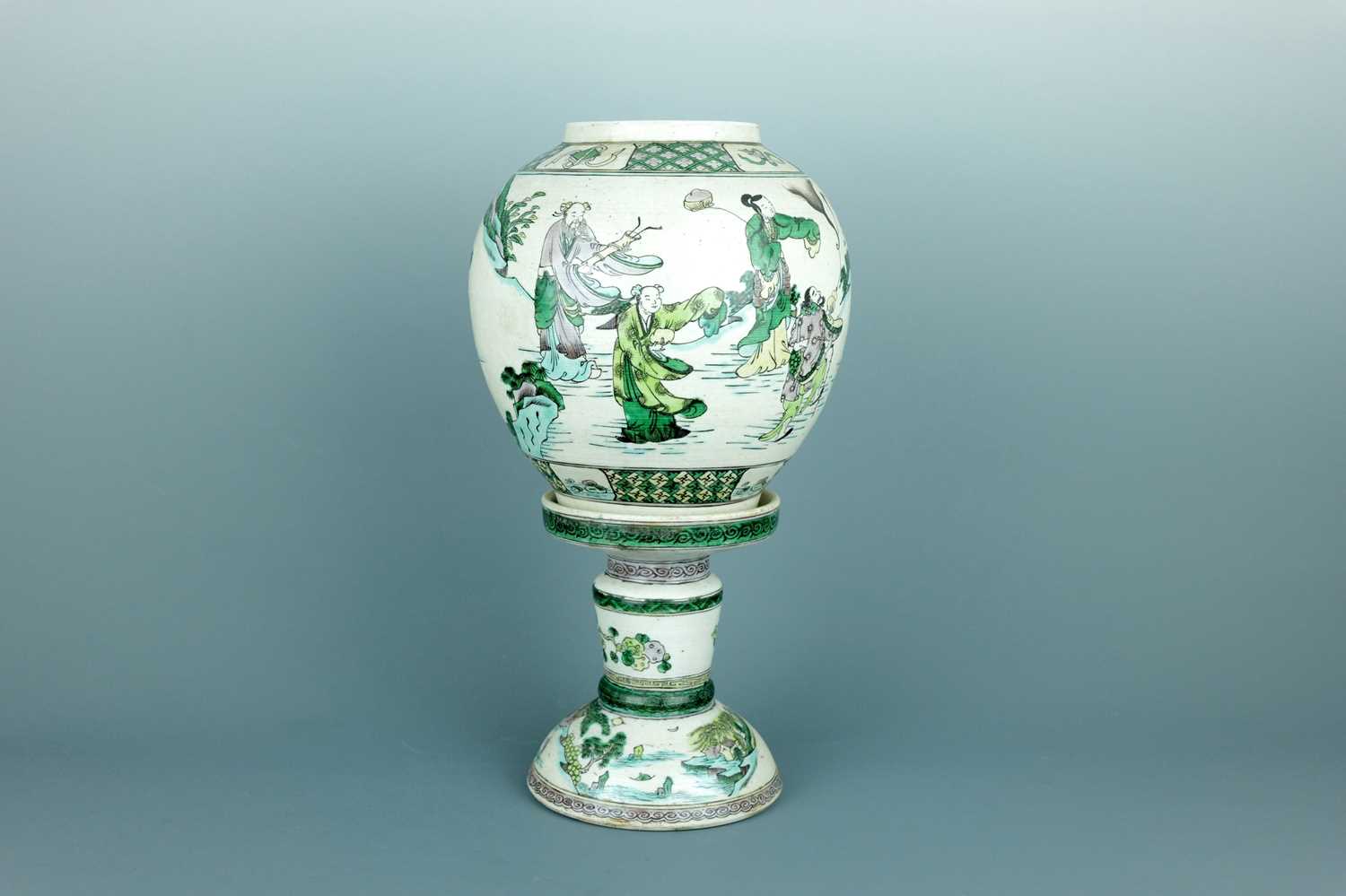 Lot 2081 - A Chinese famille verte on biscuit ‘Eight...