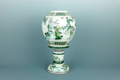 Lot 2081 - A Chinese famille verte on biscuit ‘Eight...