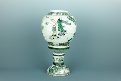 Lot 2081 - A Chinese famille verte on biscuit ‘Eight...