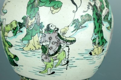 Lot 2081 - A Chinese famille verte on biscuit ‘Eight...