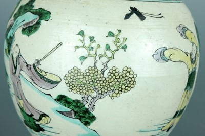 Lot 2081 - A Chinese famille verte on biscuit ‘Eight...