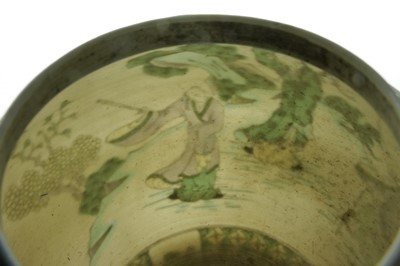 Lot 2081 - A Chinese famille verte on biscuit ‘Eight...
