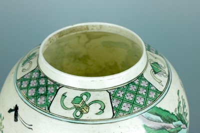 Lot 2081 - A Chinese famille verte on biscuit ‘Eight...