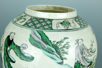 Lot 2081 - A Chinese famille verte on biscuit ‘Eight...