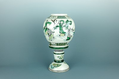 Lot 2081 - A Chinese famille verte on biscuit ‘Eight...