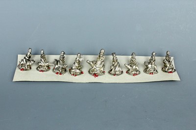 Lot 2072 - A set of Chinese ‘Eight Immortals’ silver...