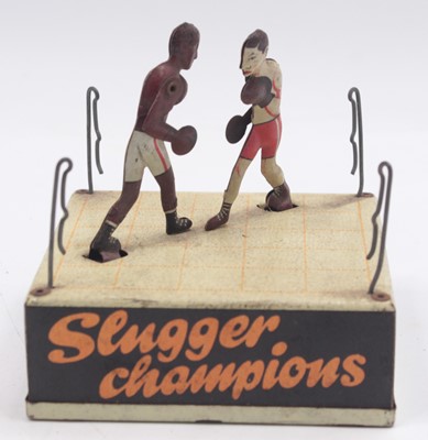 Lot 1533 - Billier clockwork tinplate slugger champions...