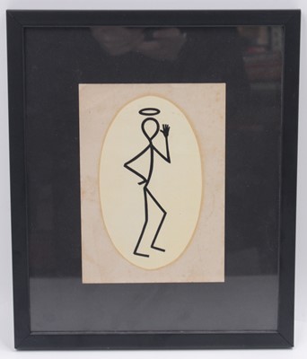 Lot 1345 - Framed and Glazed Early Transfer or T Shirt...