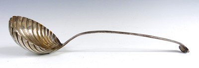 Lot 2039 - An early George III silver soup ladle in the...