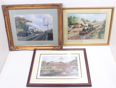 Lot 68 - Three railway prints to include a print titled...
