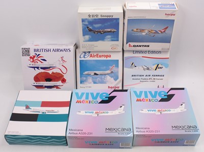 Lot 889 - One tray containing diecast model aircraft, to...