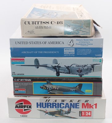 Lot 830 - One box containing five plastic kits to...