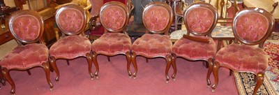 Lot 1282 - A set of six mid-Victorian mahogany balloon...