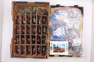 Lot 1966 - Two trays containing plastic, white metal hand...