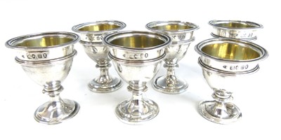Lot 2077 - A George IV silver six-cup egg cruet, the...