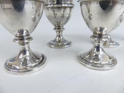 Lot 2077 - A George IV silver six-cup egg cruet, the...