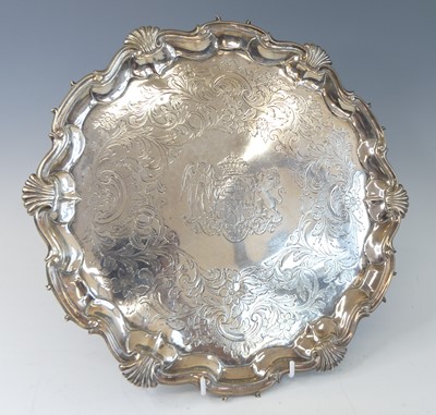 Lot 2082 - A George III silver salver, of shaped circular...