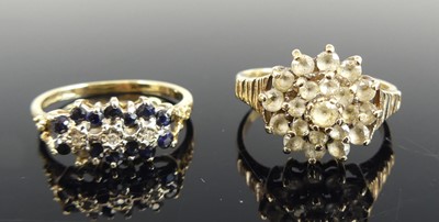 Lot 2568 - Two rings being a 9ct yellow and white gold,...