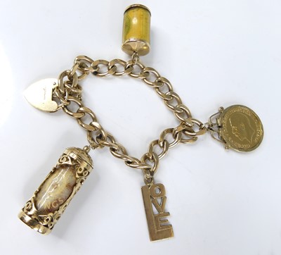 Lot 2570 - A 9ct yellow gold filed curblink bracelet,...