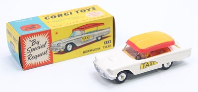 Lot 1241 - Corgi Toys No. 430 Bermuda Taxi in white body...