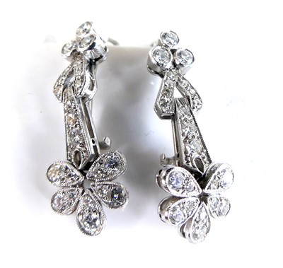 Lot 2583 - A pair of white metal Art Deco style...