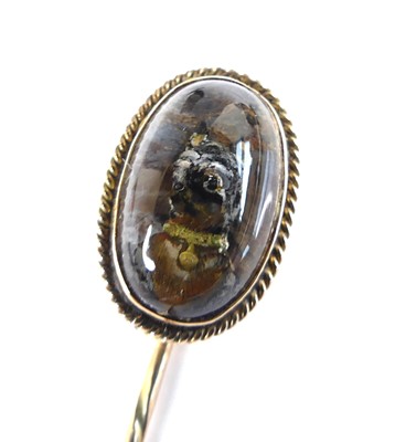 Lot 2586 - A yellow metal Essex crystal stick pin...
