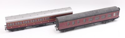 Lot 179 - Two 0 gauge finescale LMS coaches, to include...