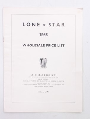 Lot 1446 - An original Lonestar 1966 wholesale price list...