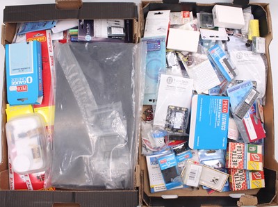 Lot 685 - Two trays of various mainly DCC electrical...