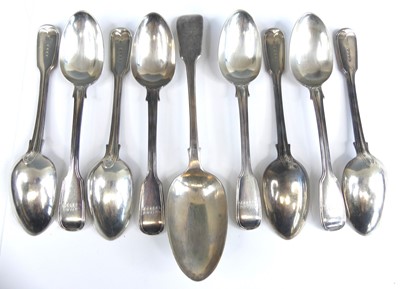 Lot 2061 - A set of eight Victorian silver tablespoons by...