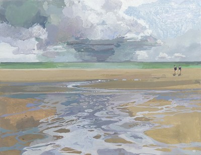Lot 326 - Ruth Stage (b.1969) - Bathers, tempera on...