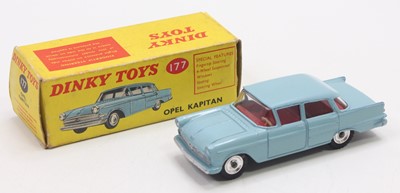 Lot 1023 - Dinky Toys, 177, Opel Kapitan, blue body, red...