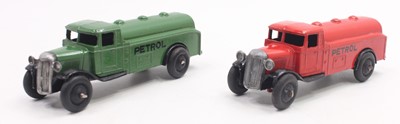 Lot 1130 - Dinky Toys 25D Petrol Tanker Group, 2 examples,...