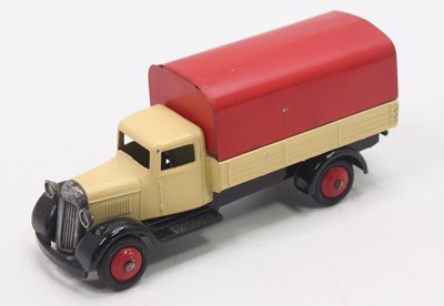 Lot 1132 - Dinky Toys, 25B Covered Wagon, cream body with...