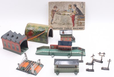 Lot 627 - One box containing Bing tabletop 00 gauge...