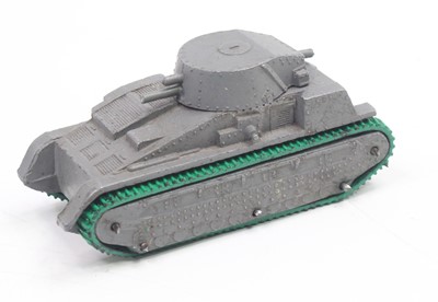 Lot 1129 - Dinky Pre-War 22f Army Tank - grey body,...