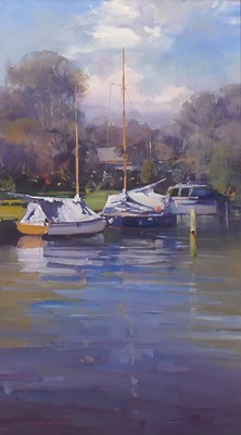 Lot 289 - Ken Knight (Australian b.1956) - Moored Boats...
