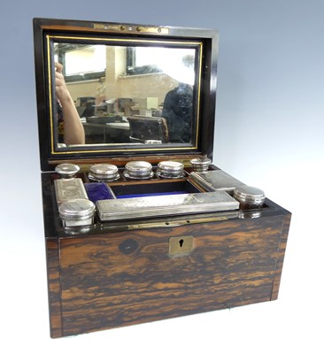 Lot 2177 - A Victorian coromandel fitted vanity box,...