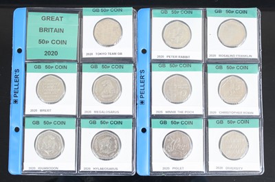 Lot 2290 - Great Britain, an album of uncirculated 50p...