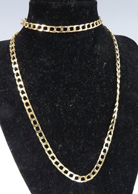 Lot 2533 - A modern continental 18ct gold flat curb link...
