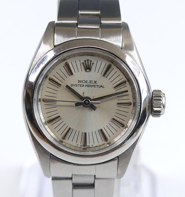 Lot 2147 - A lady's Rolex Oyster perpetual steel cased...