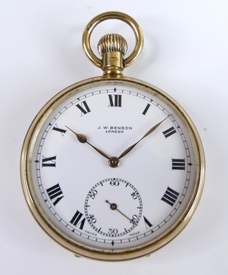 Lot 2541 - JW Benson of London - gent's 9ct gold cased...