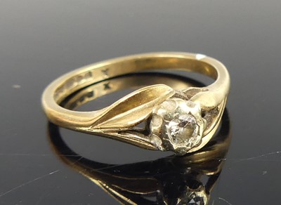 Lot 2546 - A 9ct gold diamond solitaire ring, the...