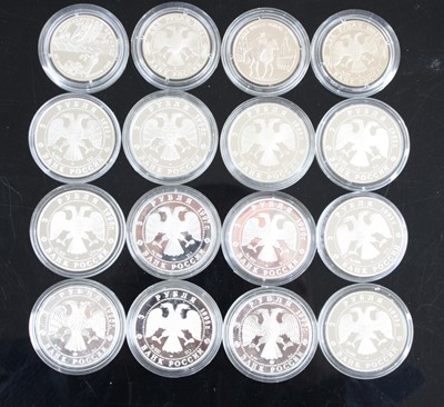 Lot 2267 - Russia, a collection of sixteen silver...