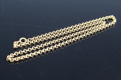 Lot 319 - A modern 9ct gold belcher link neck chain,...