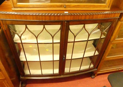 Lot 1175 - A 1920s mahogany ledgeback bowfront double...