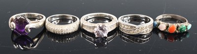 Lot 350 - A collection of modern silver and white metal...