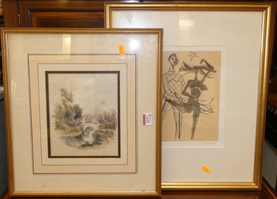 Lot 1048 - Alison Holt - A winter wood, silkwork, 12 x...